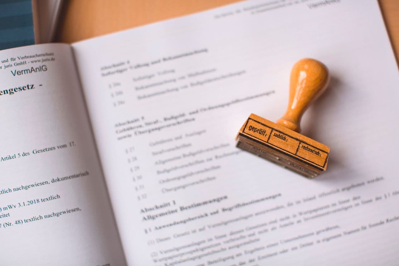 An audit stamp on a printed statute
