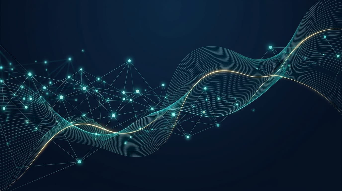 Abstract network of connected data points